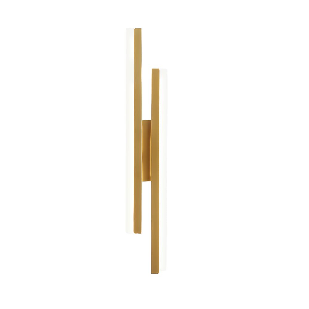 Modern 2 - Light Linear LED Wall Lamp with 3 - Step Dimming - Black/Gold Wall Sconce