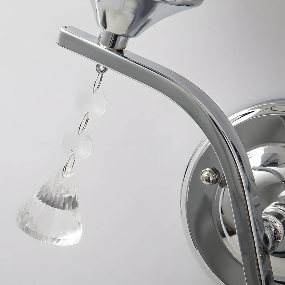 Modern 2 - Light Open Sphere Wall Sconce with Crystal Pendants