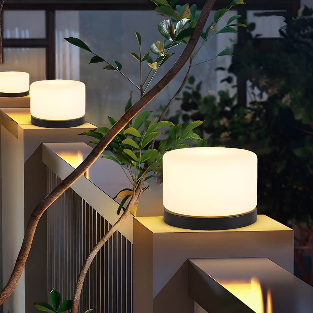 Modern 360° Illumination Cylindrical LED Dimmable Post Lamp for Pillar Tops