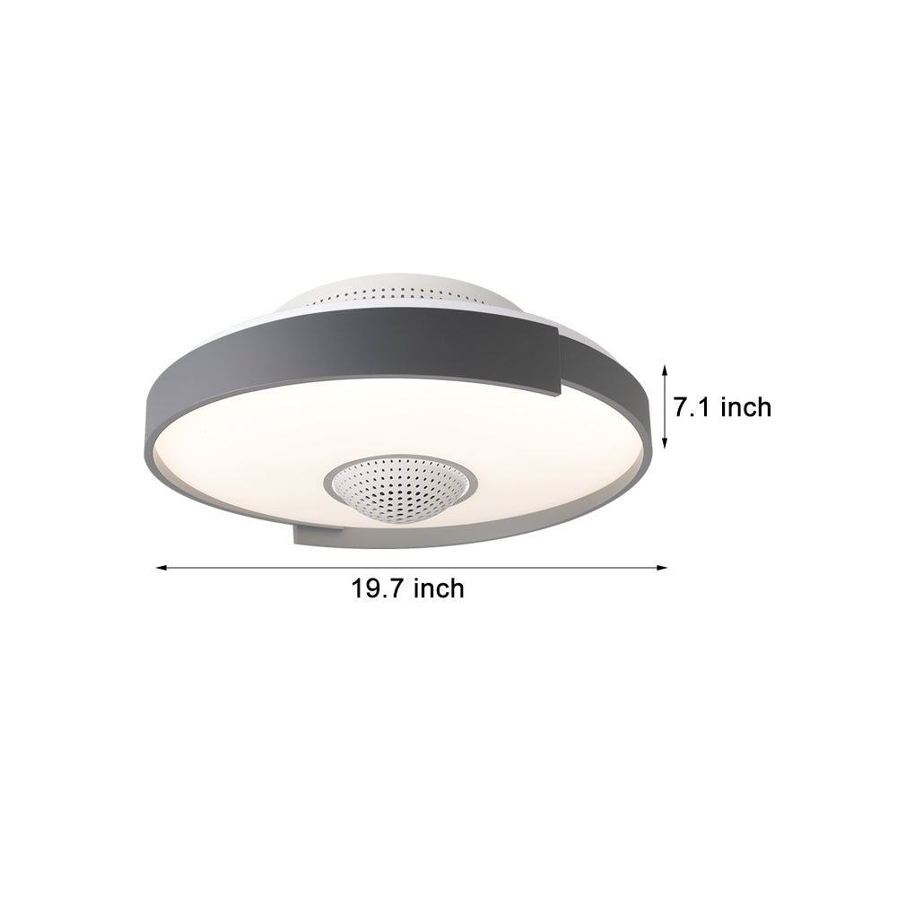 Modern 6 - Speed Bladeless Ceiling Fan with Dimmable LED Light - Round