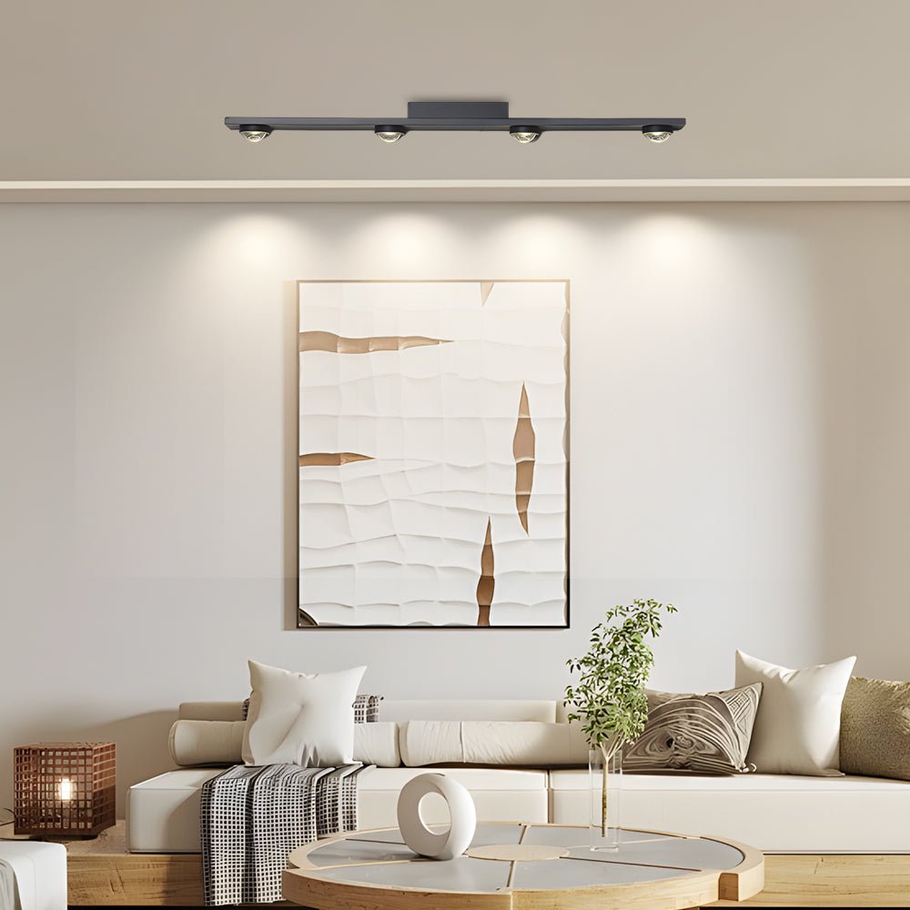 Modern Aluminum Black Long Bar Wall - Washing LED Ceiling Light - 3/4/5 - Light