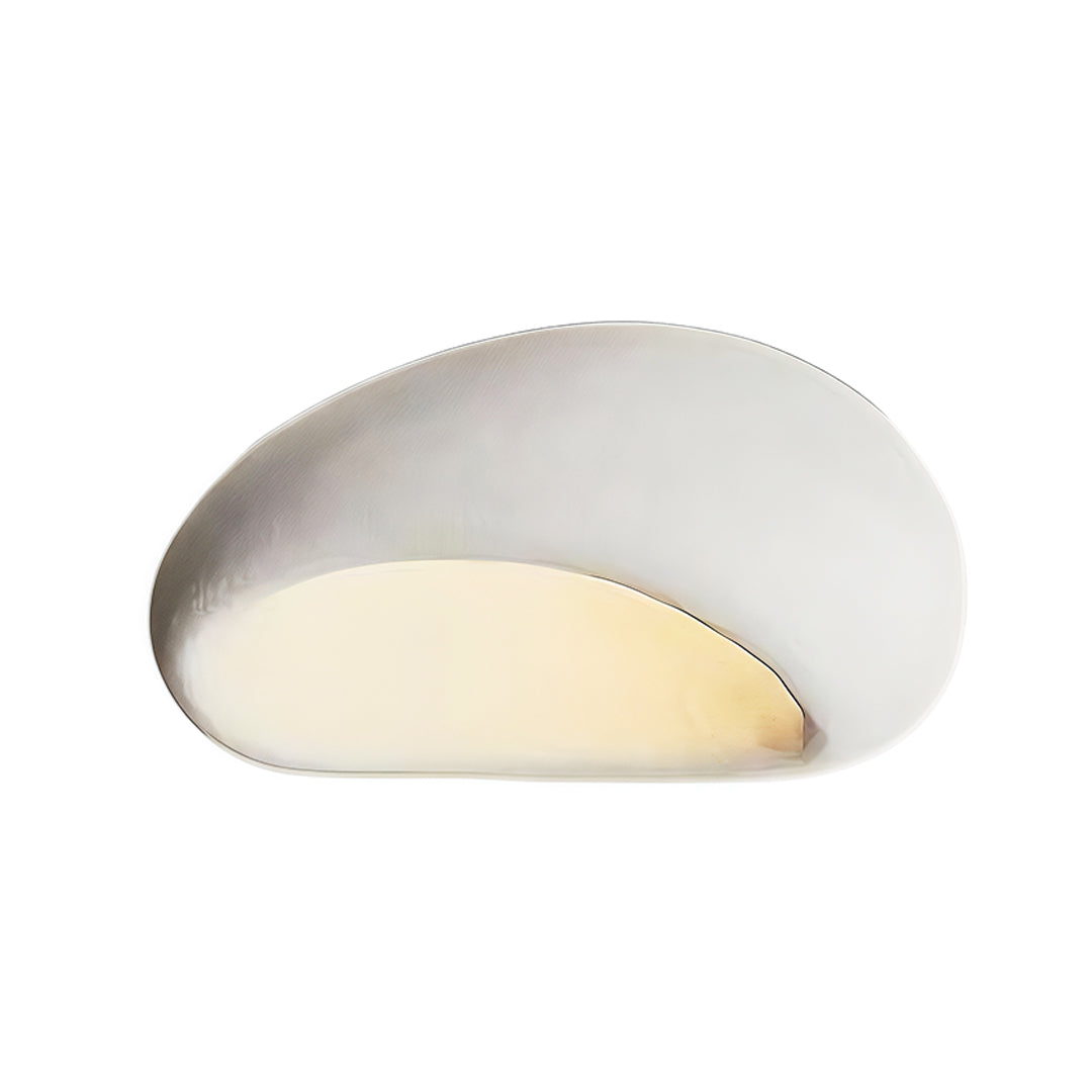 Modern art deco flush mount ceiling light with smooth curved design, elegant and minimalist lighting fixture