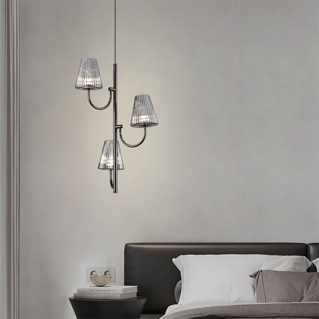 Modern bathroom vanity lighting with decorative glass shades enhancing spa-like environment