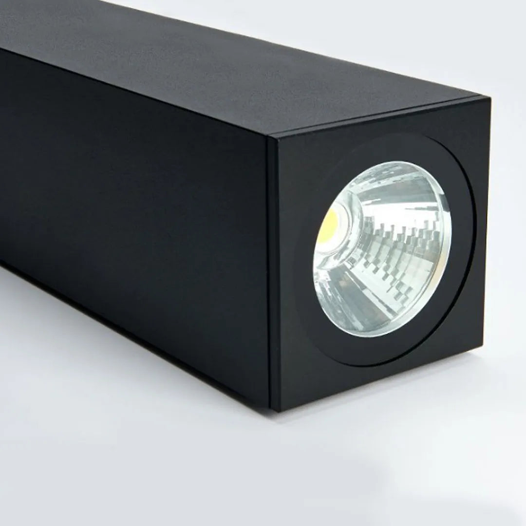 Modern black cube outdoor up down wall light product view
