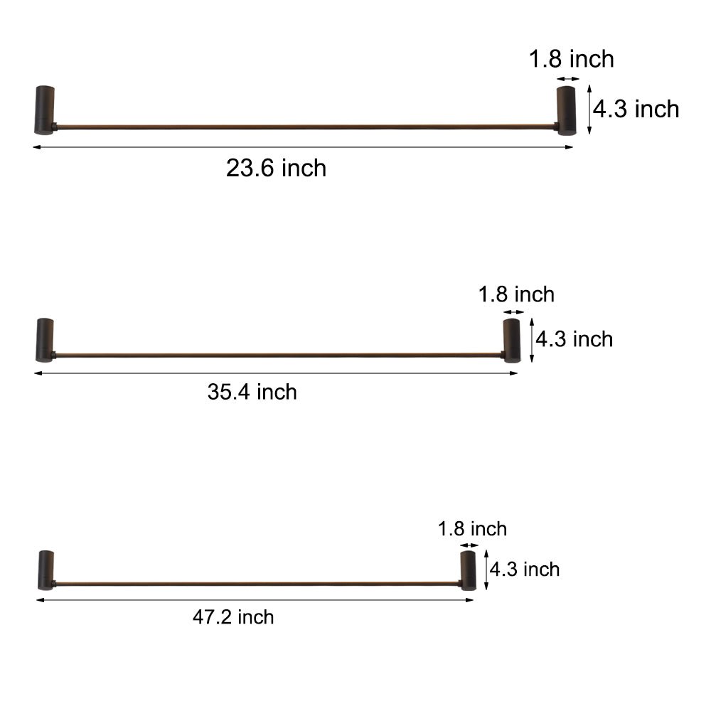 Modern Black LED Linear Ceiling Lights - L 23.6''/35.5''/47.2'