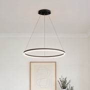 Black LED Ring Chandelier Modern Aluminum Ceiling Light