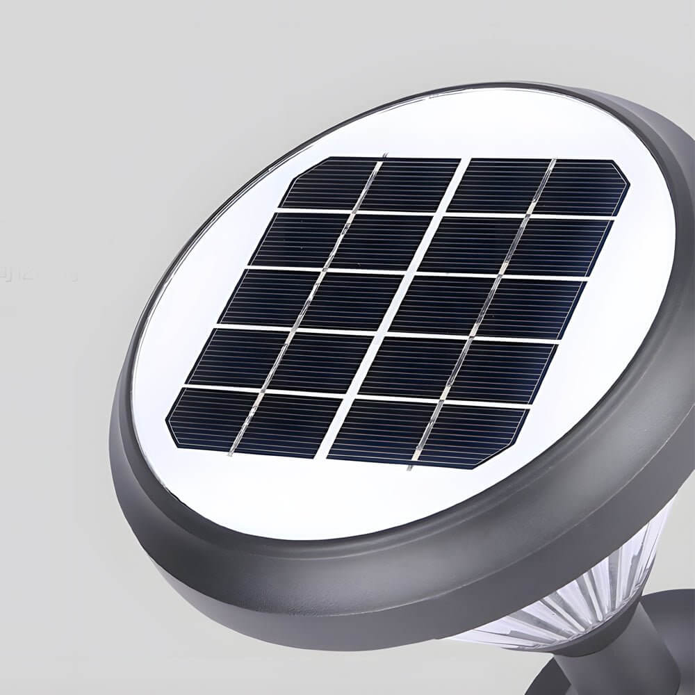 Modern Black LED Solar Pathway Lights 27.6 - Inch High with Clear Frosted Lampshade