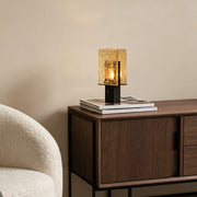 Black wood table lamp for living room