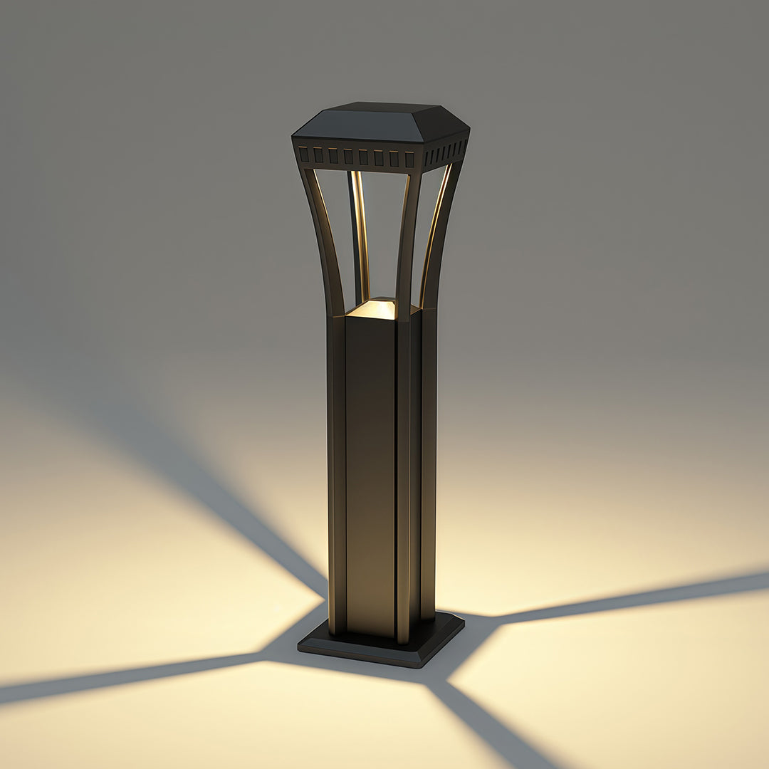 Enhance your outdoor spaces with modern bollard lights featuring a geometric waterproof landscape light for durable and stylish illumination.