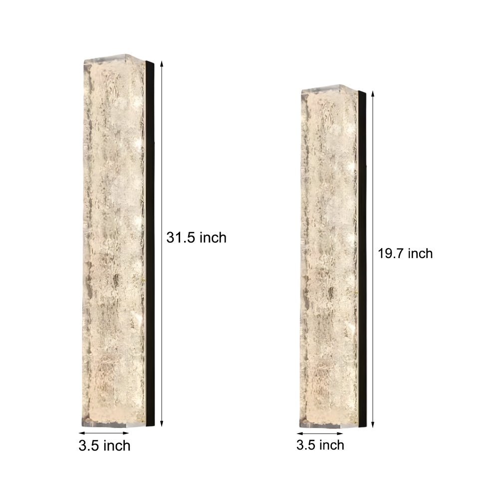 Modern Brass 1 - Light LED Wall Sconces Rectangle Wall Light in Ice Resin