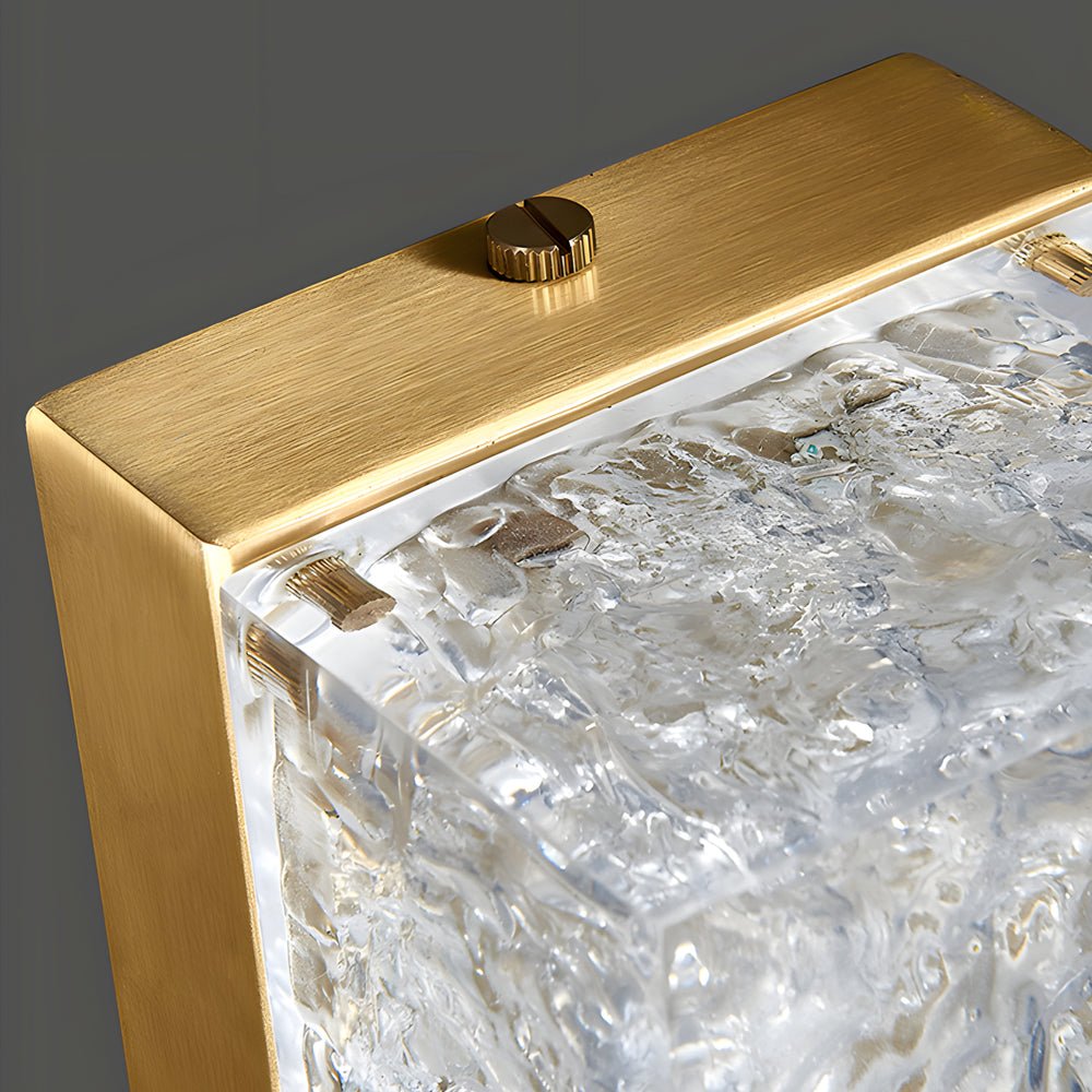 Modern Brass 1 - Light LED Wall Sconces Rectangle Wall Light in Ice Resin