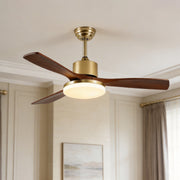 Ceiling Fan with Light Remote Control Wooden 3-Blade Lamp