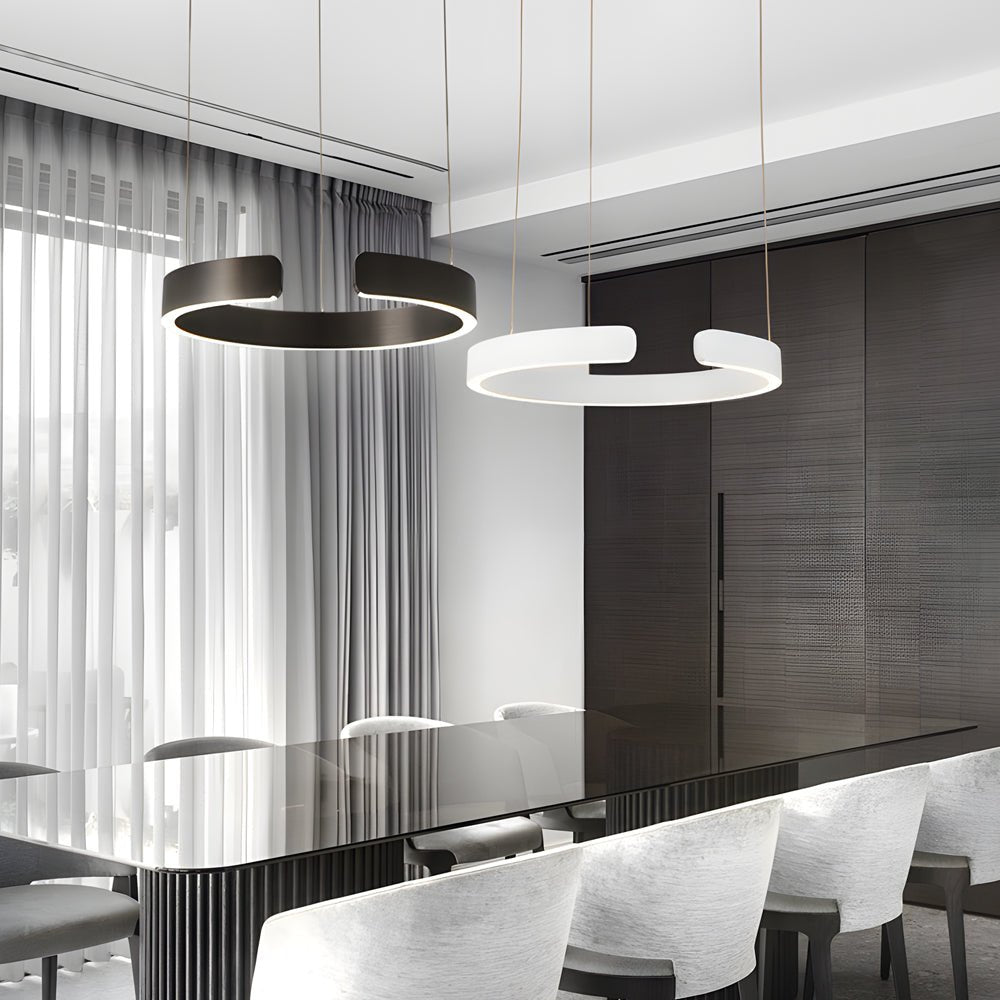 Modern C - shaped Pendant Light with Adjustable Height