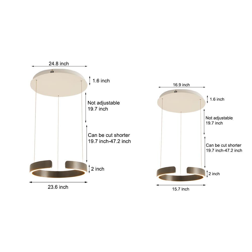 Modern C - shaped Pendant Light with Adjustable Height