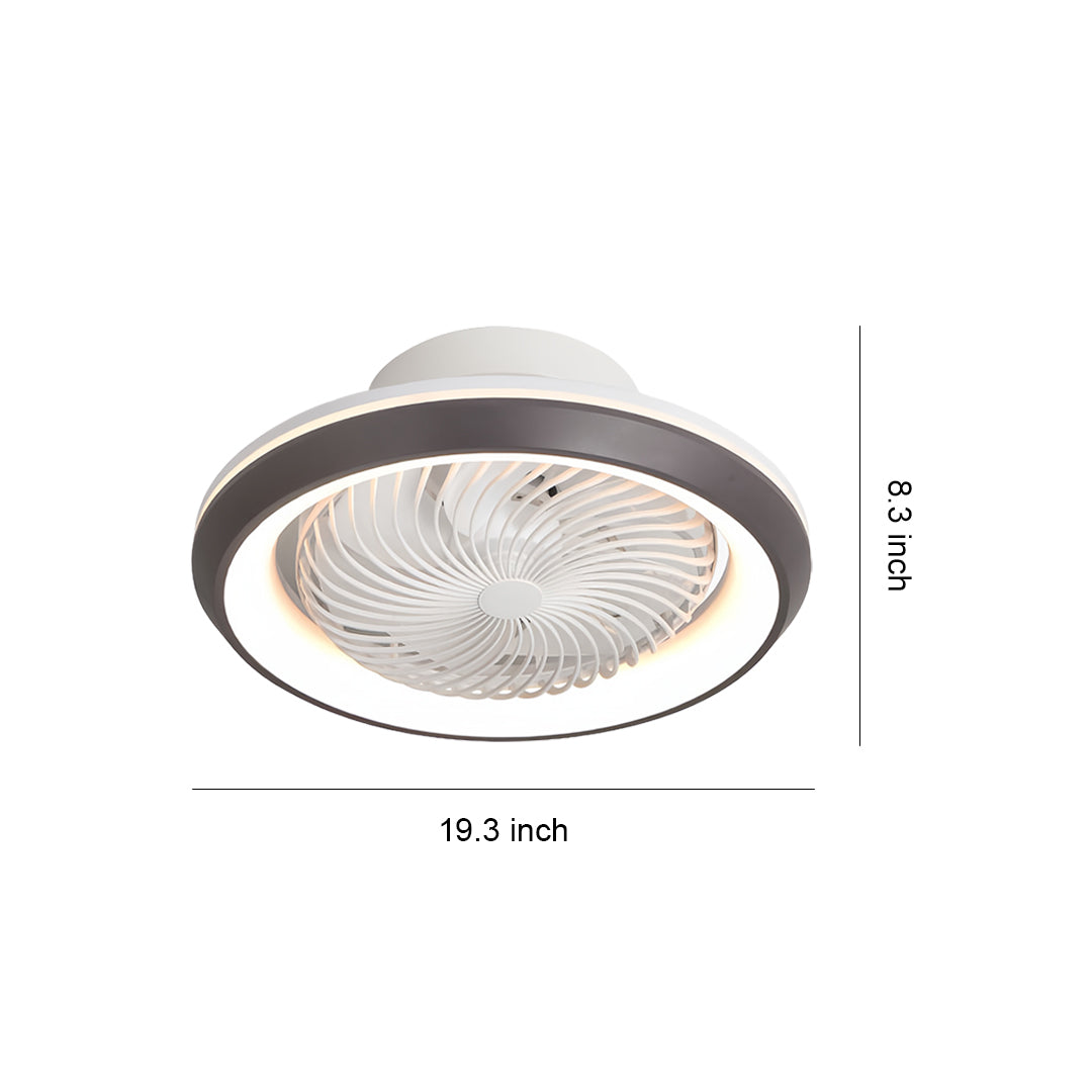 Modern ceiling fan with lights featuring sleek flush mount design and integrated LED lighting for contemporary spaces
