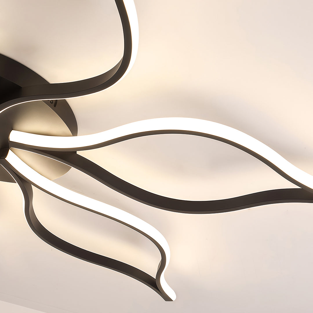 Modern luxury chandeliers inspired ceiling lights flush mount detail showcasing curved LED design