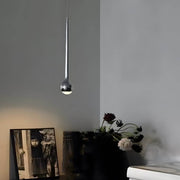 Modern Chromed Metal Single Water Drop LED Pendant Light