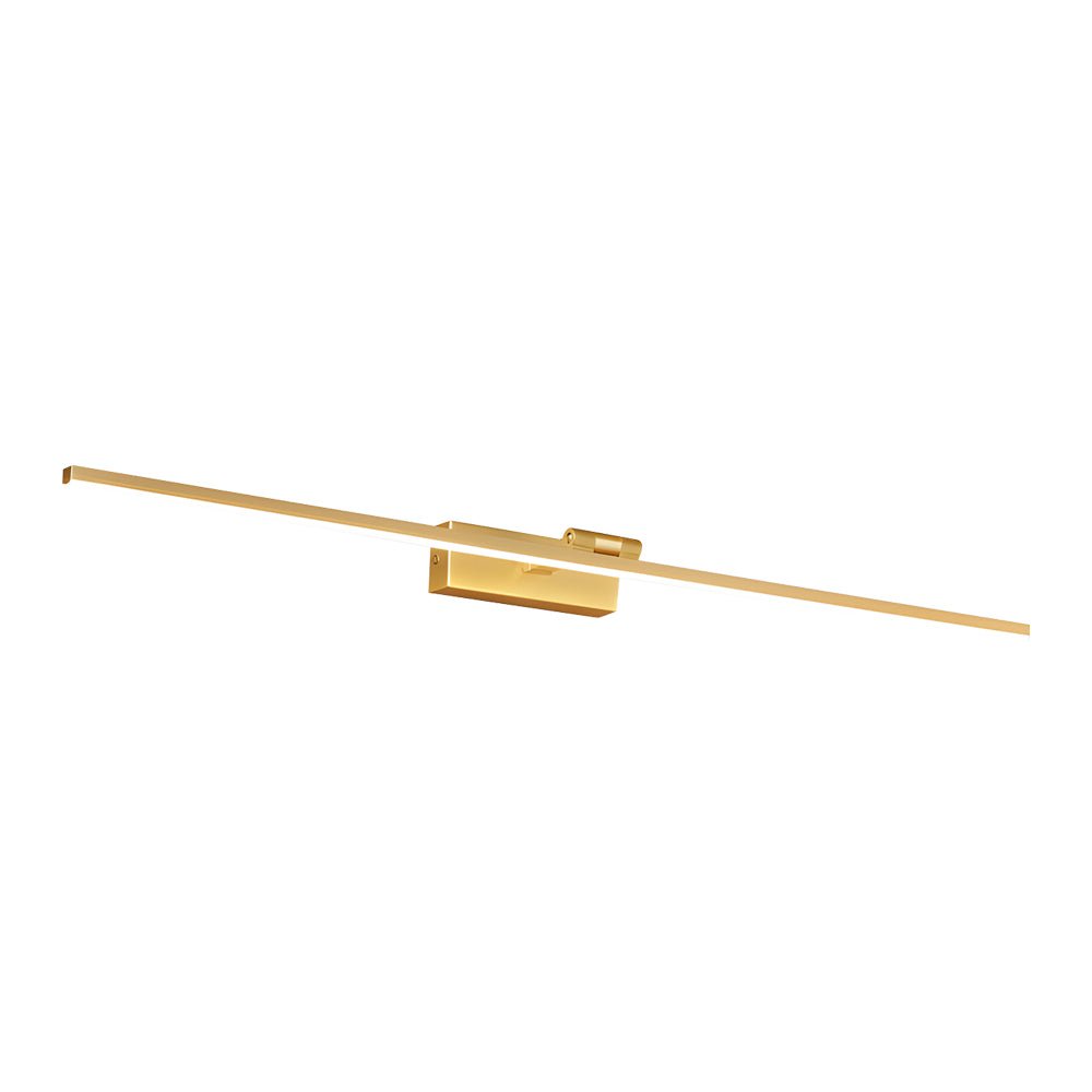 Modern Copper Adjustable LED Bathroom Vanity Light with Rotatable Rod and Linear Acrylic Shade