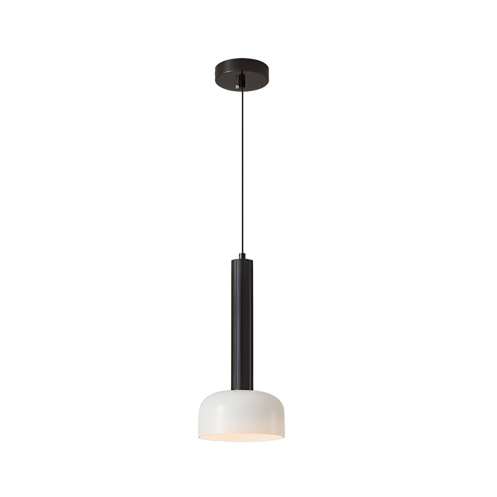 Modern Copper Tube 1 - light White Glass Bowl Pendant Light