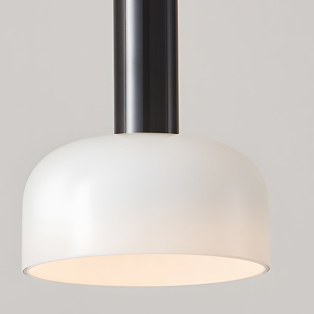 Modern Copper Tube 1 - light White Glass Bowl Pendant Light