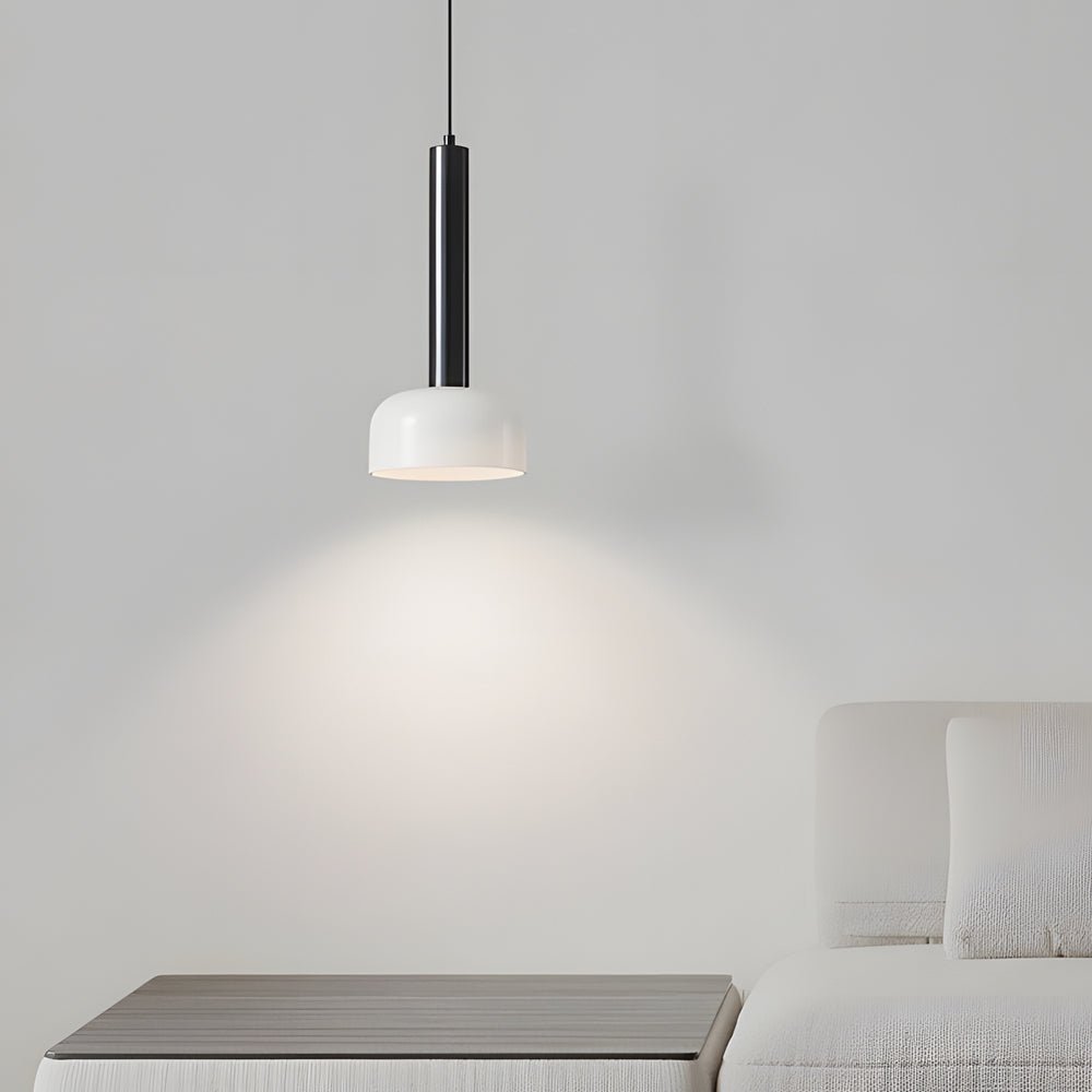 Modern Copper Tube 1 - light White Glass Bowl Pendant Light