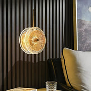 Modern Crystal Glass Disc Pendant Light with LED 1 - Light Round Hanging Lamp