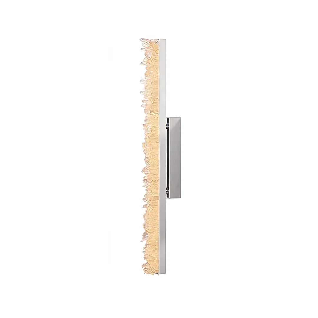 Modern crystal wall lights product image showing a tall vertical fixture with illuminated crystal accents.