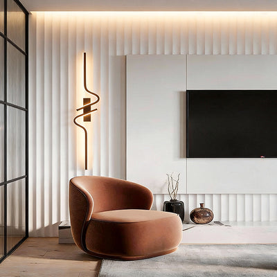 Modern Curved Wall Sconce Minimalist Black Aluminum Light