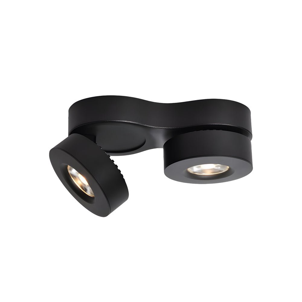 Modern Double Head Rotating Folding Ceiling - Mounted Spotlight in Black/White