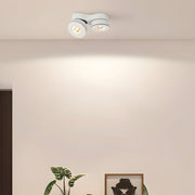 Modern Double Head Rotating Folding Ceiling - Mounted Spotlight in Black/White