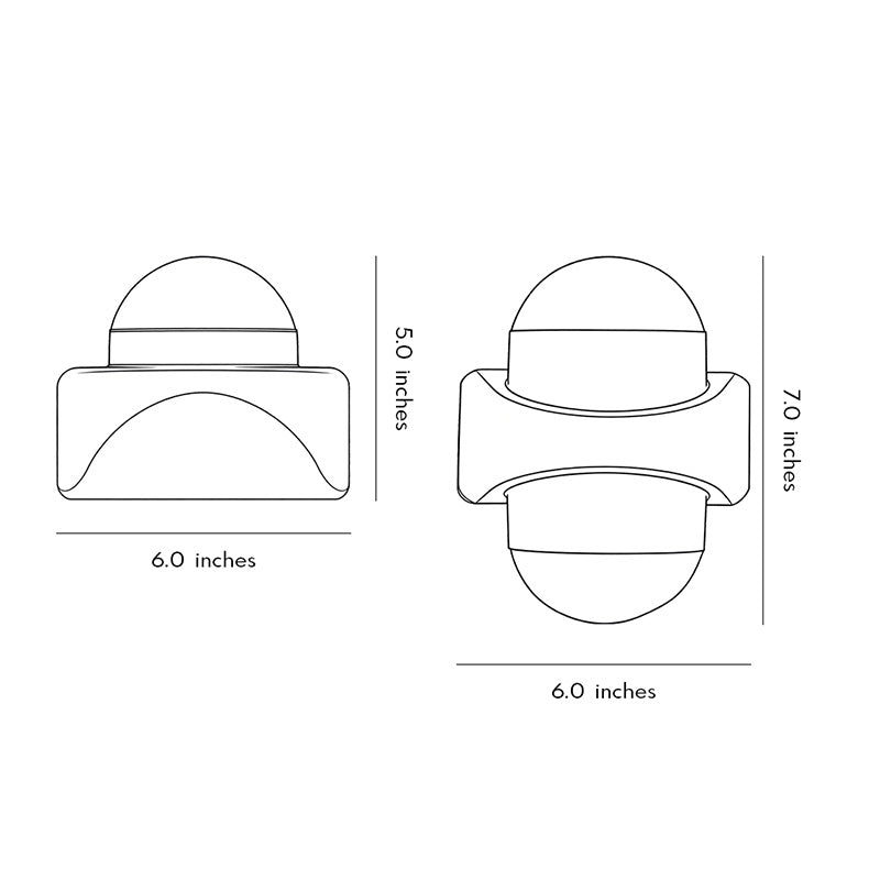 Technical diagram showing dimensions and structure of modern double heads wall sconce models.