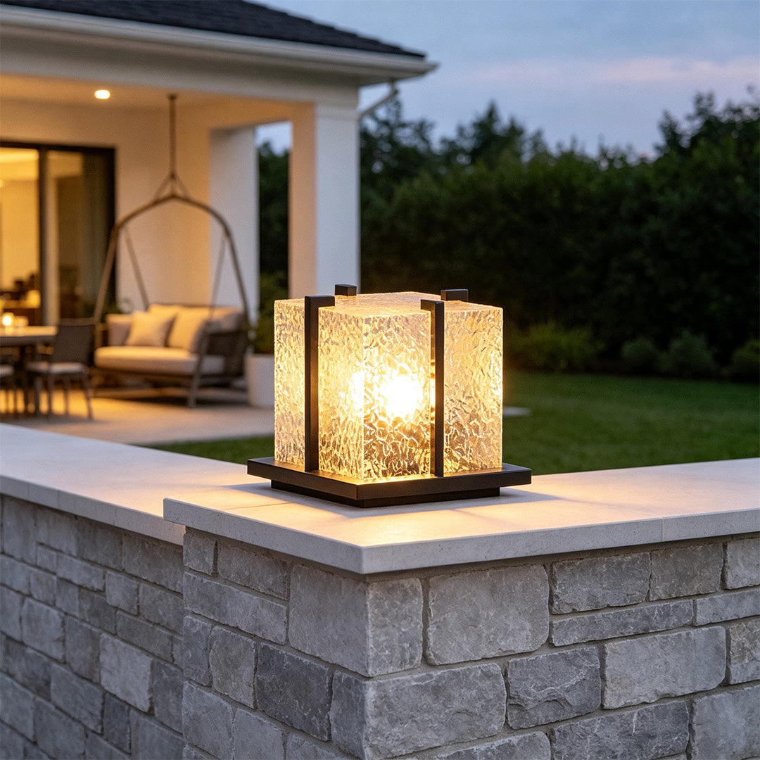 Modern driveway pillar lights providing stylish and durable illumination for driveways, entrances, and outdoor spaces