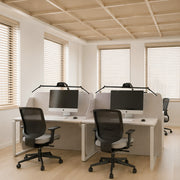 Dual monitor light bar for office workspace
