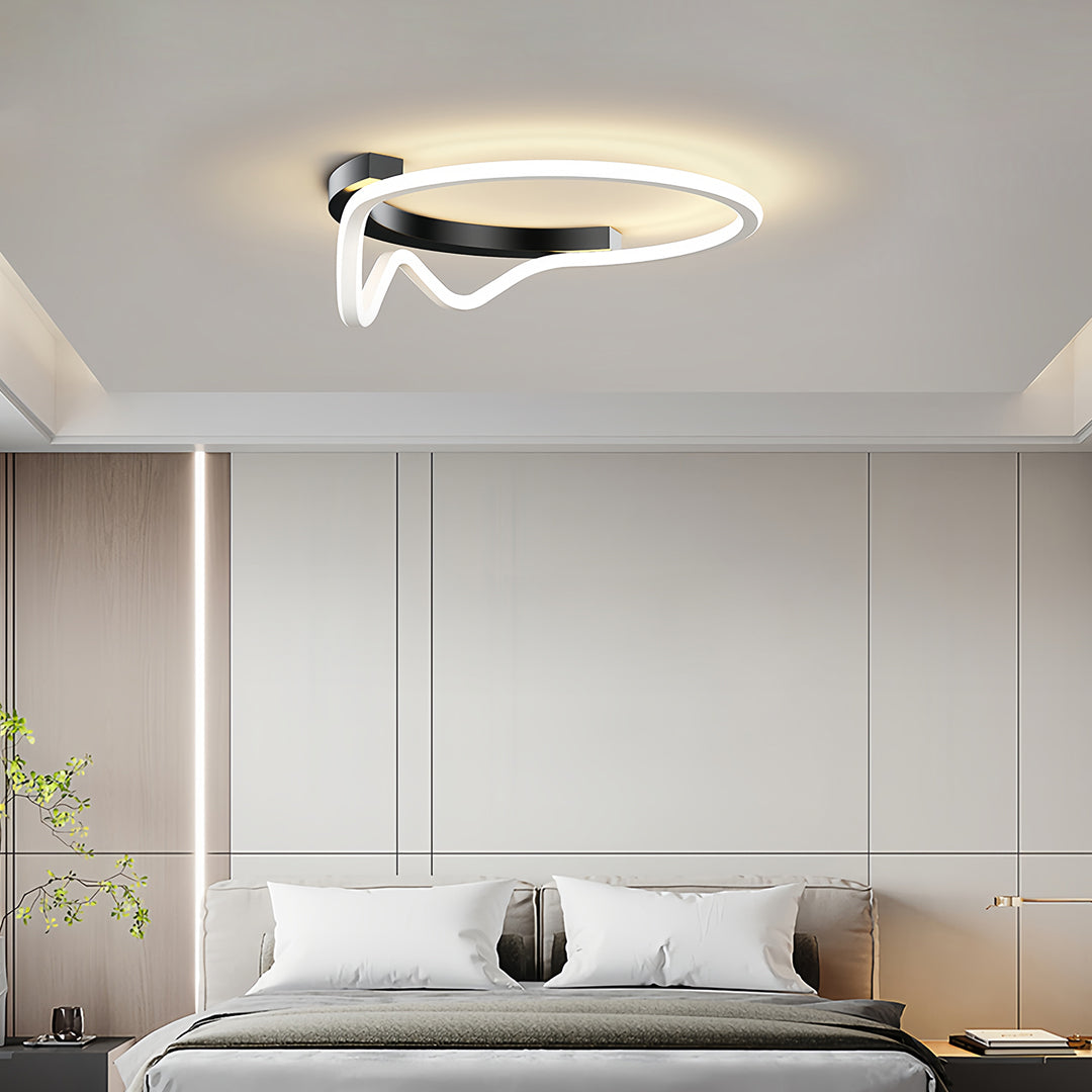 Modern flower petal ceiling light with fan inside, stylish and functional lighting for bedrooms