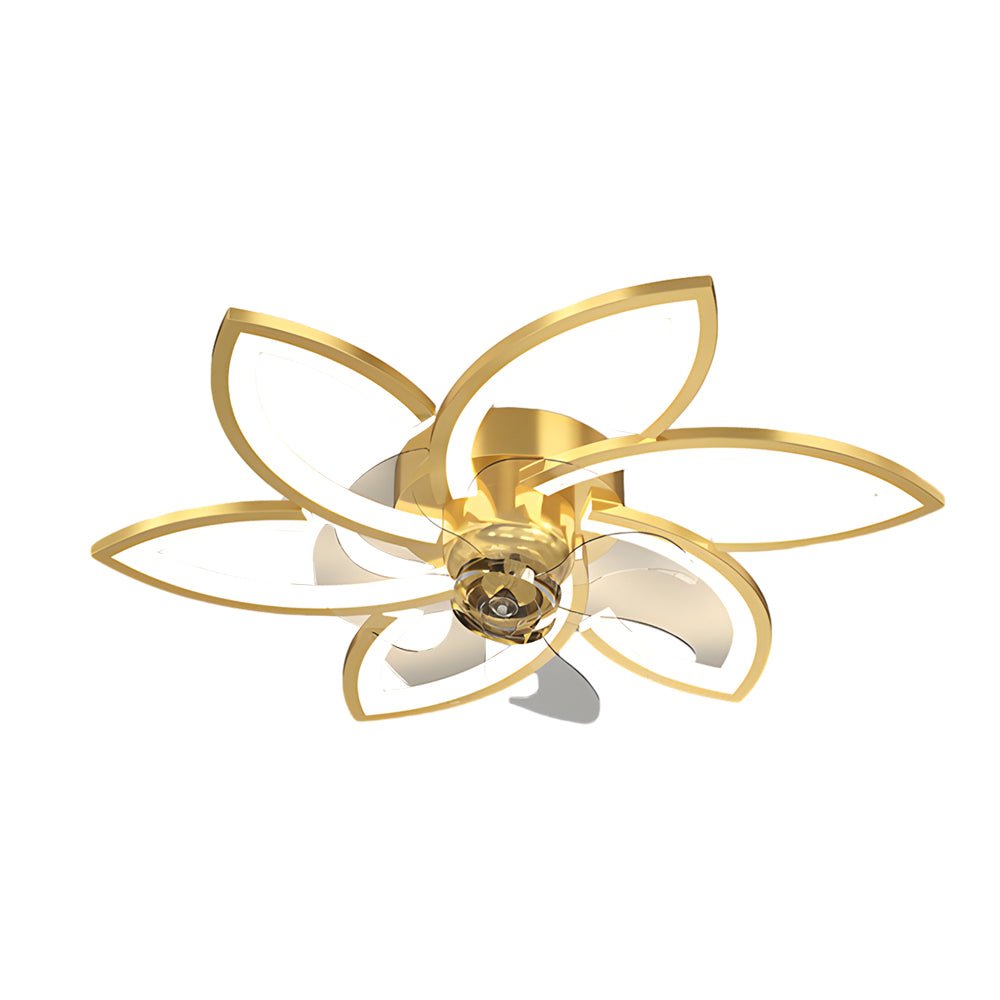 Modern Flowers Three Step Dimming LED Nordic Flush Mount Ceiling Fan Lamp
