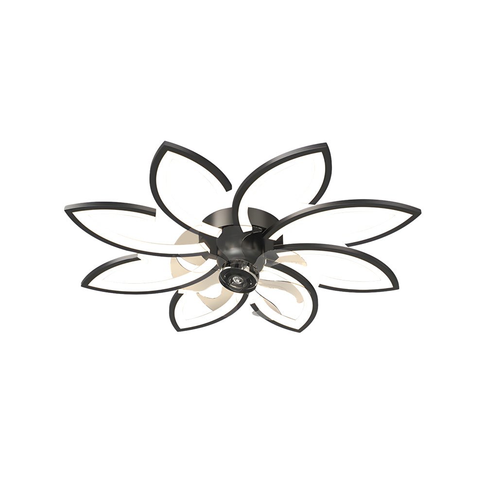 Modern Flowers Three Step Dimming LED Nordic Flush Mount Ceiling Fan Lamp