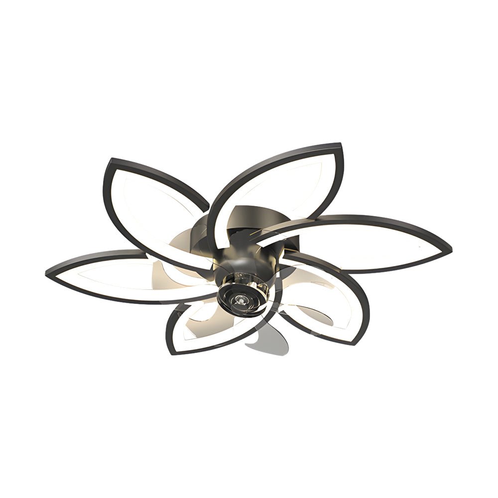 Modern Flowers Three Step Dimming LED Nordic Flush Mount Ceiling Fan Lamp