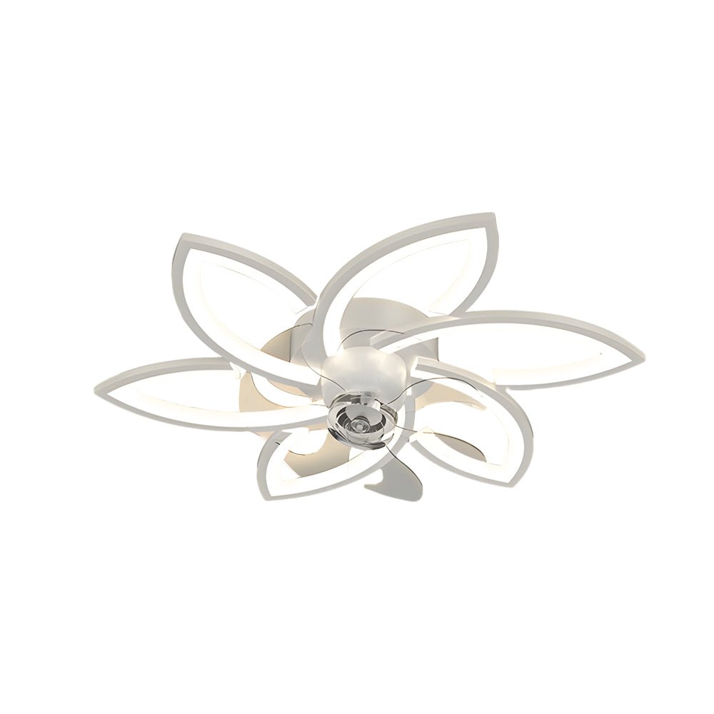 Modern Flowers Three Step Dimming LED Nordic Flush Mount Ceiling Fan Lamp
