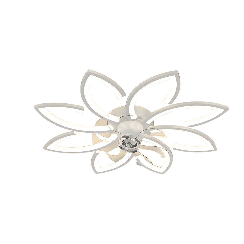 Modern Flowers Three Step Dimming LED Nordic Flush Mount Ceiling Fan Lamp