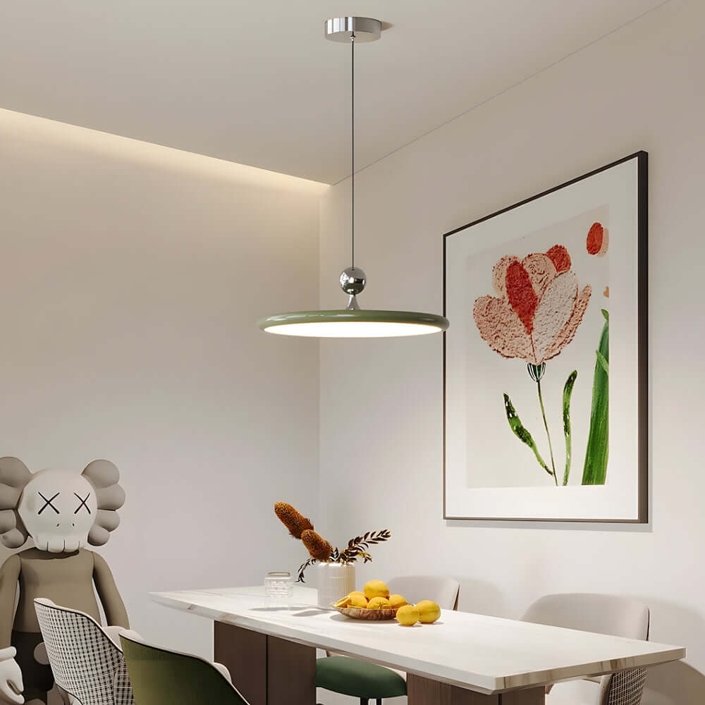 Enhance your home with this French Acrylic UFO Disc Ceiling Light, offering a sleek flying saucer silhouette that brings minimalist style and bright, even illumination to any space.