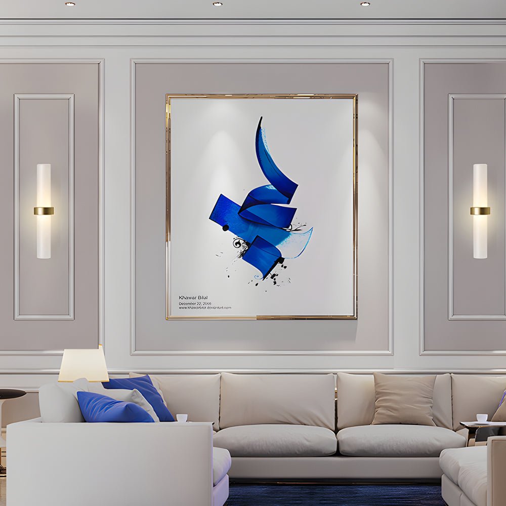 Modern Frosted Glass Tube 1 - Light Wall Sconce in Warm White for Living Room