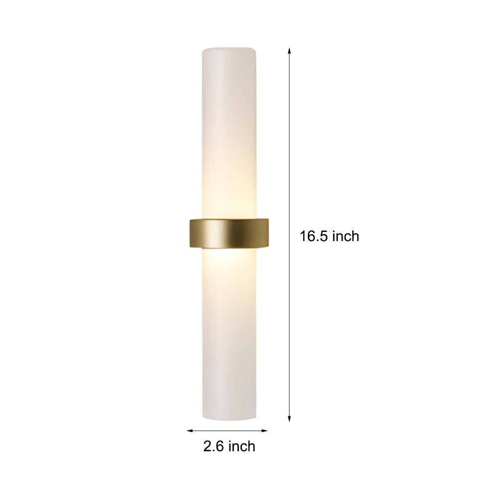 Modern Frosted Glass Tube 1 - Light Wall Sconce in Warm White for Living Room