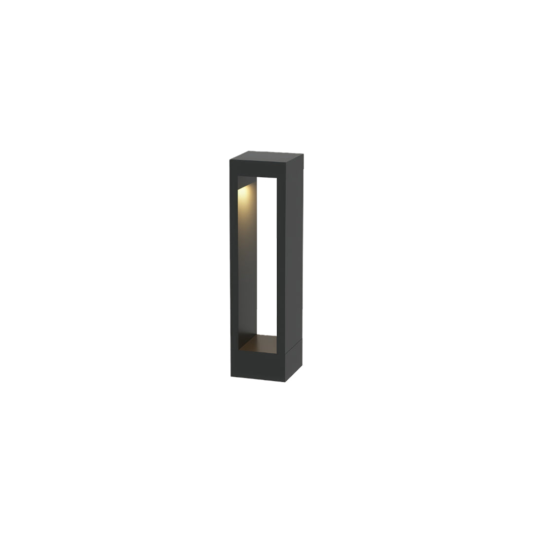 Modern garden pathway light with a sleek black rectangular design, perfect for outdoor illumination.