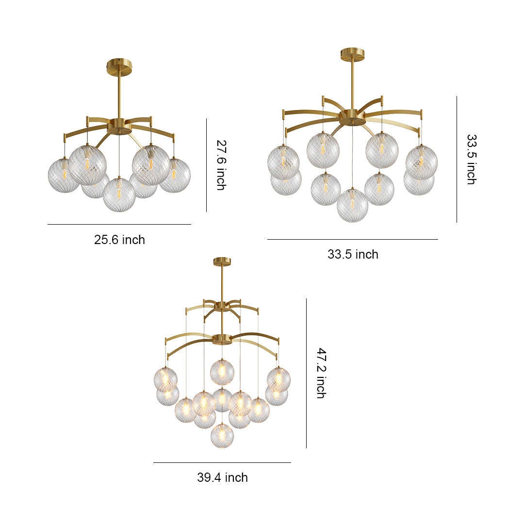 black modern glass ball chandelier with multiple bubble crystal shades