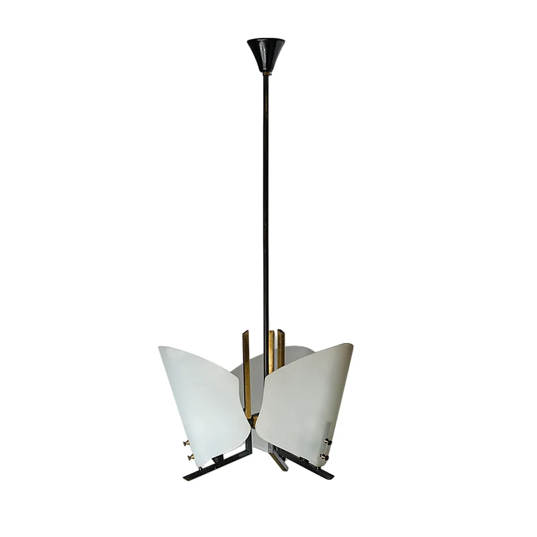 Modern glass chandelier isolated product image showing the complete hanging light design.