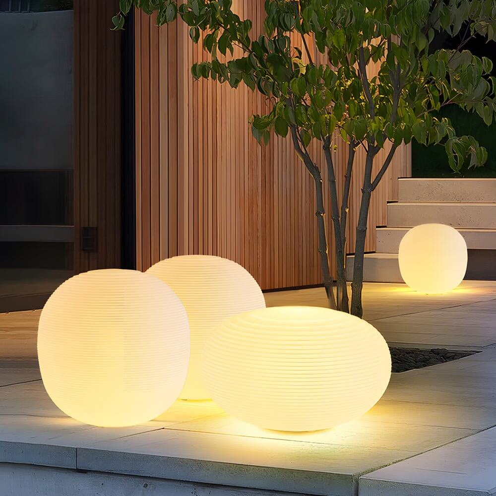 Modern Hardwired Outdoor Floor Lantern Warm LED Light in 13.4 inch & 15.7 inch Stylish for Garden