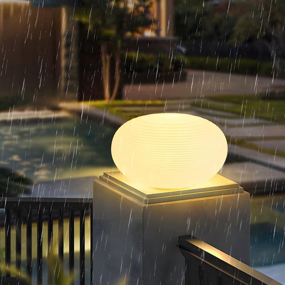 Modern Hardwired Outdoor Floor Lantern Warm LED Light in 13.4 inch & 15.7 inch Stylish for Garden
