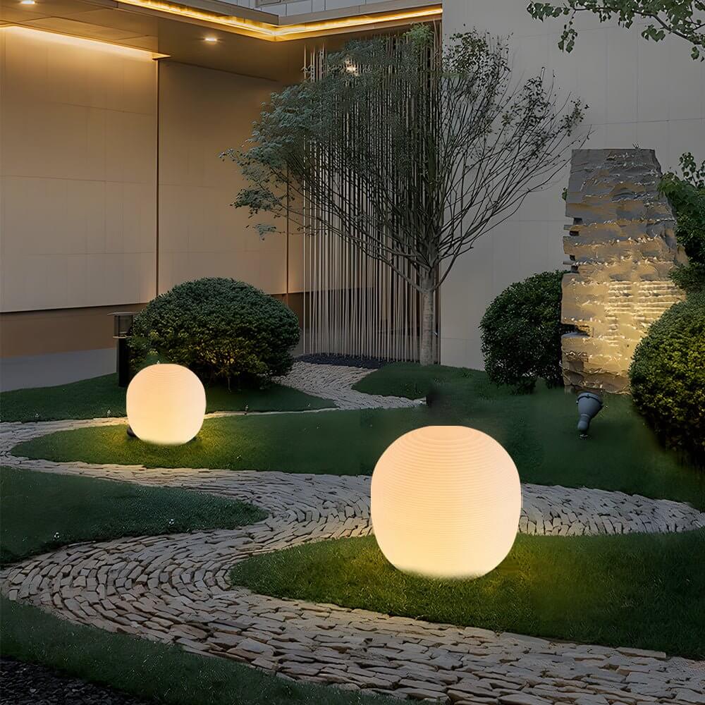 Modern Hardwired Outdoor Floor Lantern Warm LED Light in 13.4 inch & 15.7 inch Stylish for Garden