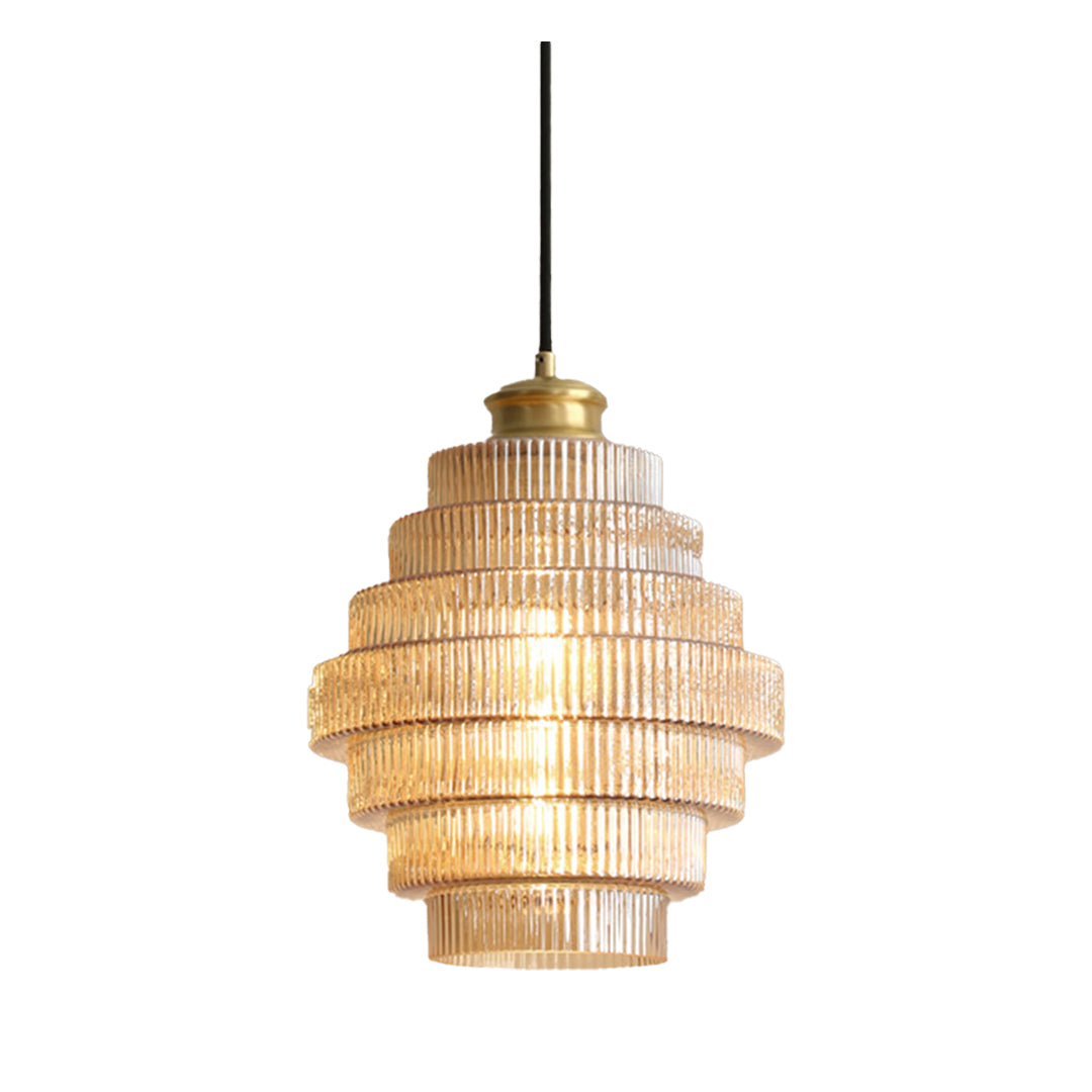 Modern honeycomb pendant light with gold accents, elegant and geometric indoor lighting fixture