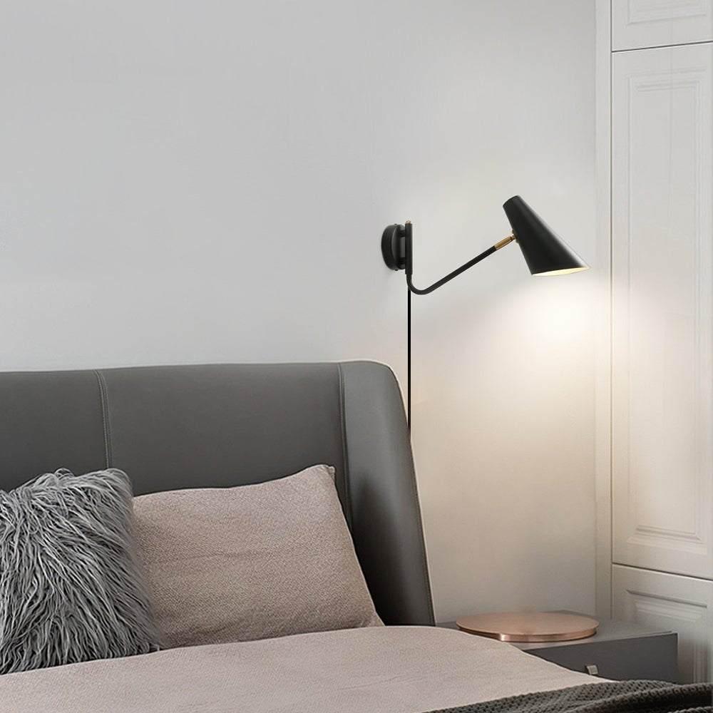 Modern Hoxton Hanging Wall Sconce with Conical Shade - 1 - Light